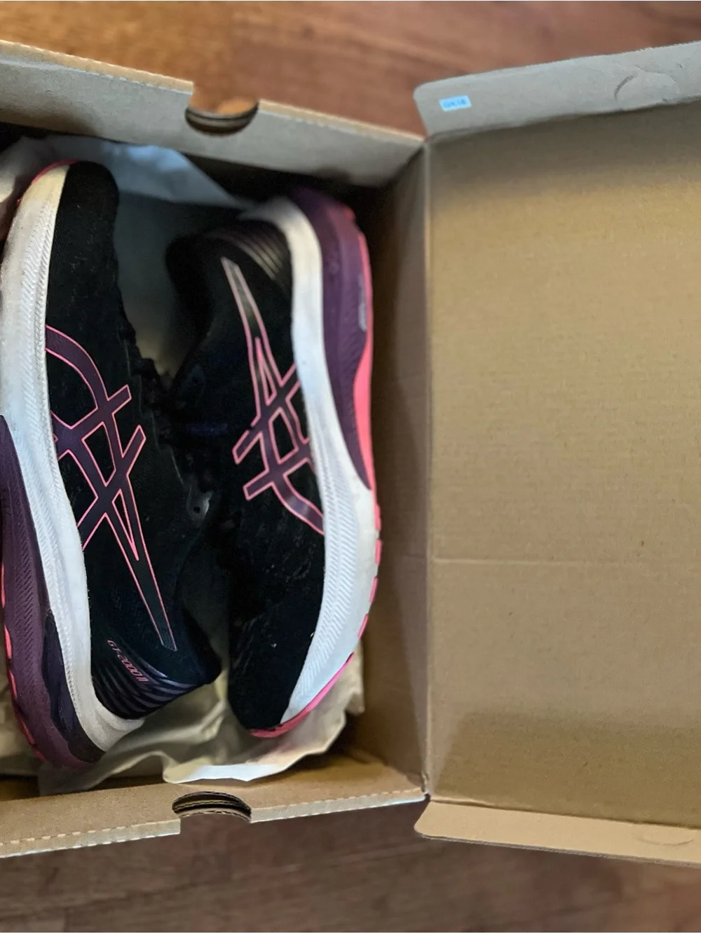 ASICS Black Running Shoes with Pink Accents